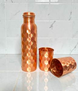 Botella de Cobre para Hidratación, Botella para Beber para el Estilo de Vida Yoga, para Estudios de Bienestar, Centros de Meditación y Vida Saludable - Product Image 5