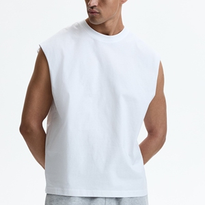 Camiseta sin Mangas Casual con Cuello Redondo, Tejida, Transpirable, 100% Algodón Ecológico, Estilo Moderno y a la Moda para Hombre, para Gimnasio, Entrenamiento y Deportes - Product Image 3