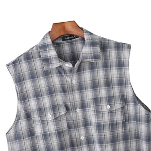 เสื้อเชิ้ตแขนกุดผู้ชาย คอปกแบบวินเทจ ผ้าฝ้ายซาติน 100% ระบายอากาศได้ดี ไม่ยับง่าย สไตล์ลำลอง สตรีทแวร์ สำหรับฤดูร้อน รับผลิตแบบ ODM - Product Image 2