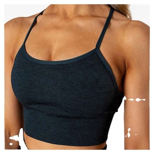 สปอร์ตบราไนลอนผ้าสแปนเด็กซ์บุนวมไร้รอยต่อสำหรับยิมของผู้หญิงชุดออกกำลังกายบราออกกำลังกายรองรับแรงสูง - Product Image 1