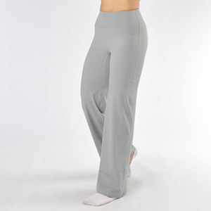 High Waist Seamless <b>Flared</b> Leg Yoga Pants Solid Color Full Length Spandex Polyester Women's <b>Leggings</b> - Product Image 2