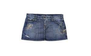 Women's Denim <b>Mini</b> Skirt A-Line <b>Vintage</b> Embroidery Washed Distressed Casual Summer Style - Product Image 6