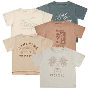 T-shirt décontracté en tricot pour garçons, imprimé, à manches courtes, col rond, 100 % coton, pour bébés et jeunes enfants, compressé, écologique, vente en gros, orienté export - Product Image 5