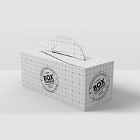 Carpeta de Papel Plegable Elegante Personalizada, Color Marfil, para Pasteles, Sushi, Comida para Bebés, Materiales Reciclados, con Relieve, para Cumpleaños y Bodas
