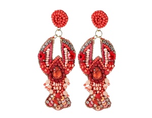 Pendientes bordados de cangrejo rojo hechos a mano, cuentas de semillas de perlas, joyería de moda para mujeres y niñas, regalos de diseño indio con estilo de MD HANDICRAFT - Product Image 6