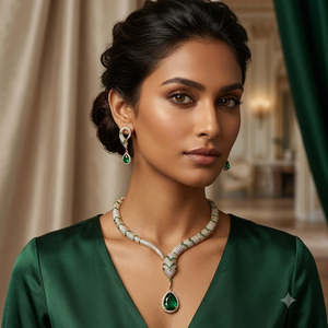 Conjunto de Collar de Perlas Chapado en Oro de 24k para Niñas, para Bodas - Product Image 2