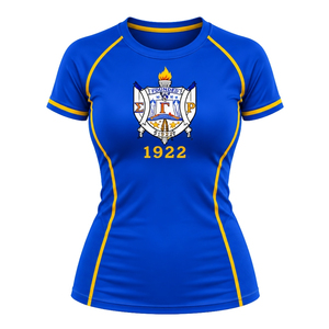 Camiseta Deportiva de Compresión Sigma Gamma Rho para Mujer, con Logotipo Personalizado de la Hermandad Griega, Manga Corta Elástica, Top de Fitness al por Mayor - Product Image 1