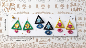 Pendientes de Gota con Cuentas de Cristal Geométricas Rosa y Amarillo de Billion Crafts, Joyería de Moda Boho de Lujo para Mujer, Venta al Por Mayor - Product Image 6