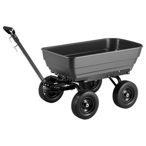 Carrello Agricolo Ribaltabile in Polietilene da 1200 Libbre (6 Cu. Ft) Carrello da Giardino Convertibile Ft. 90 con Maniglia Rapida Nuovo - Product Image 1