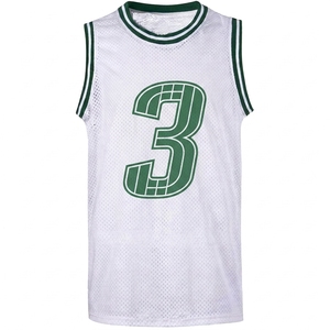 Maillot de basket-ball personnalisé pour homme, blanc, en mesh, sans manches, col rond, respirant, vêtements d'équipe - Product Image 3