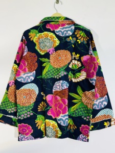 Vibrant Floral Cotton Night <b>Suit</b> | Women's Printed <b>Pajama</b> Set | Soft Handmade Loungewear - Product Image 4