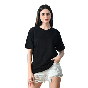 Camisetas de punto acanalado de manga corta para mujer, con cuello redondo, de color sólido, modernas y sexys, informales, básicas, de calidad económica. - Product Image 1