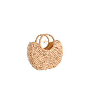 Sac de rangement en jacinthe d'eau tressé à la main, écologique et tendance, avec ferrures en laiton, à un seul niveau – Offre Spéciale - Product Image 4
