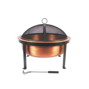 Brasero extérieur en cuivre fait main, bol chauffant en métal durable, centre de table élégant pour jardin et patio, idéal pour les soirées en famille - Product Image 1