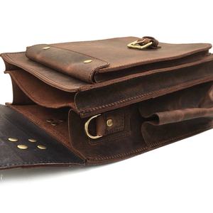 Brown Genuine Leather Vintage Softback <b>Waterproof</b> <b>Backpack</b> Unisex Detachable Strap Zipper Closure Travel 20-35L - Product Image 4