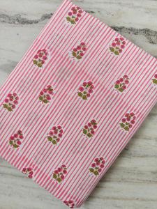 Tela de algodón elegante con estampado en bloque, ecológica, reutilizable, con estampado floral personalizado, tela estampada a mano, proveedor de pedidos al por mayor. - Product Image 2