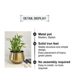 Maceta Metálica con Soporte para Plantas, para Decoración de Interiores y Exteriores, Sala de Estar y Balcón - Product Image 4