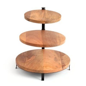 Farmhouse Design Handmade Round Wooden Cake Stand Strong Support Base for Rustic Wedding Decoration Event Dessert Arrangement - Product Image 6
