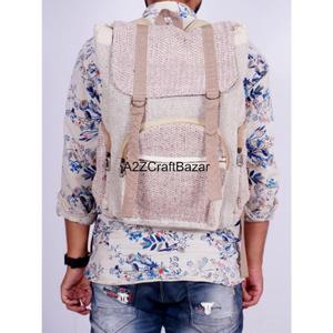 Sac à dos artisanal unisexe de taille moyenne en toile 100% coton, léger, vintage, 20L, avec fermeture à glissière et boucle, idéal pour la natation et le camping - Product Image 5