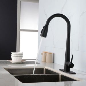 Rubinetto da Cucina a 3 Fori con Doccetta Estraibile, Anti-Impronta, con Montaggio su Piano - Product Image 5