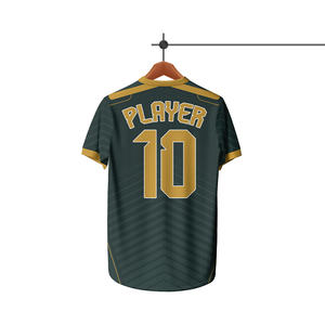 Maillot de football à manches courtes pour homme, imprimé par transfert thermique, séchage rapide, respirant, personnalisable avec logo et nom d'équipe, 100 % polyester, vente en gros - Product Image 2