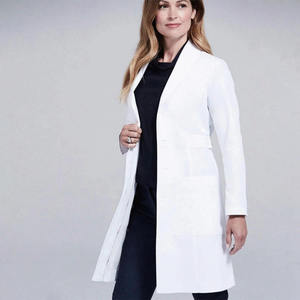 Blouse de laboratoire blanche tissée pour femmes, uniforme d'hôpital, blouse de médecin, 3 poches, fermeture à boutons-pression - Product Image 2