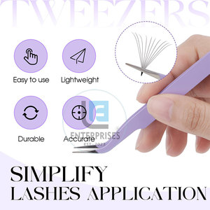 Pince à épiler pour extensions de cils en acier inoxydable, légère et durable, best-seller, marque privée - Product Image 6