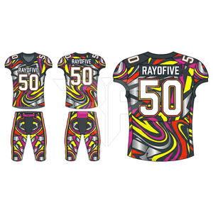 Conjunto de Uniforme de Fútbol Americano de Manga Corta Transpirable Más Popular de Diseño OEM con Accesorios Ligeros - Product Image 3