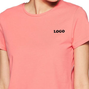 Camiseta de Mujer, Color Sólido, Casual, Manga Corta, 100% Algodón, Talla Grande, Nueva Moda - Product Image 4