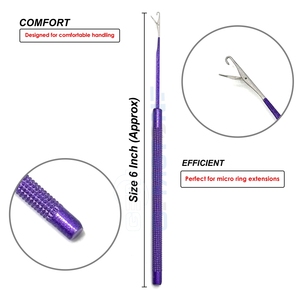 Herramienta Profesional de Acero Inoxidable para Extensión de Cabello, Aguja con Gancho para Micro Anillos, Duradera y Reutilizable, GEMSTONE - Product Image 3