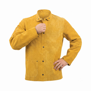 Veste de soudeur en cuir de vachette de qualité supérieure, protection industrielle robuste, résistante au feu et imperméable - Product Image 3