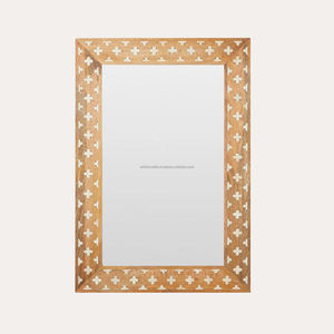 Cadre de miroir en bois de conception moderne fait à la main pour la décoration pour Diwali mariage ou fête de Bar Mitzvah - Product Image 5