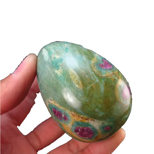 Huevo Yoni de Piedra Natural de Rubí Zoisita, Huevo de Jade Semiprecioso para Protección Energética, Ejercicio Vaginal, Tallado, Feng Shui Directo - Product Image 4