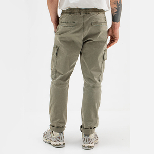 Pantalones Cargo de Algodón para Hombre, Cintura Elástica, Múltiples Bolsillos, Estilo Jogger, Ropa de Trabajo para Exteriores, Tallas Grandes, Pantalones Casuales - Product Image 1
