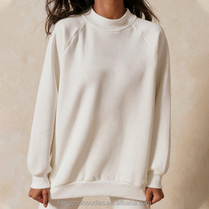 Sudadera de Alta Calidad para Mujer, Talla Grande, para Uso Diario, con Logotipo Personalizado, 100% Algodón, Color Sólido, Cuello Redondo, Estilo Holgado - Product Image 3