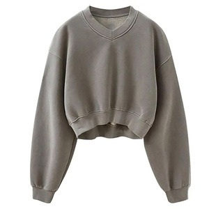 Sudaderas de Invierno para Mujer, Cuello Redondo, Hombros Caídos, Felpa Gruesa de Algodón, Estampado Frontal, Diseño Personalizado, Corte Regular - Product Image 5