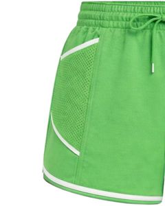 Pantalones Cortos Deportivos Verdes para Mujer, Poliéster y Elastano, Transpirables, de Malla, de Secado Rápido, Cintura Elástica con Cordón, para Gimnasio, Correr, Entrenamiento, Ropa Deportiva - Product Image 3