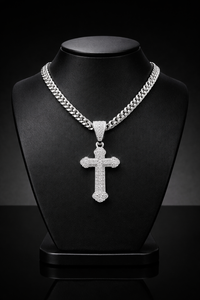 Iced Out Cross Pendant Moissanite <b>Diamond</b> <b>Chain</b> for <b>Men</b> Gold Silver 10K 14K Hip Hop Statement Necklace Streetwear Jewelry - Product Image 3