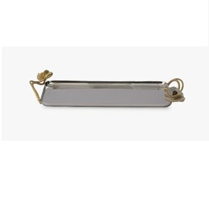 Luxury Design Handmade Decorative Food Serving Metal <b>Tray</b> With Golden Handle Hotel Catering Serving <b>Dinner</b> Table Decoration <b>Tray</b> - Product Image 5