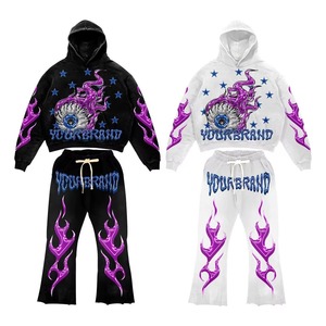 Conjunto de Ropa Urbana para Hombre YOURBRAND, Sudadera con Capucha, Camiseta, Pantalones Cortos, Estampado de Calavera, Poliéster, Atuendo de Verano - Product Image 4