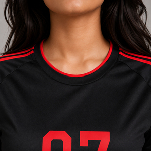 Fabricante Mayorista de Camisetas de Fútbol Femeninas, Camiseta de Fútbol Femenina con Impresión Personalizada, Camiseta de Fútbol Femenina con Cuello Redondo - Product Image 5