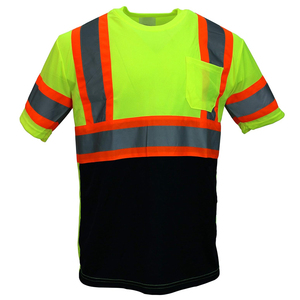Short Sleeve Reflective Work Shirt Safety <b>Uniform</b> High Visibility Industrial Workwear <b>Construction</b> Fluorescent Polo Shirts - Product Image 3