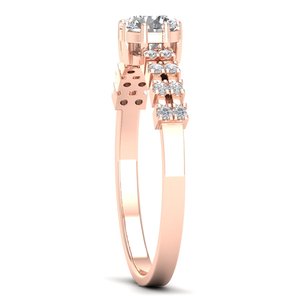 Bagues de fiançailles REYES en moissanite taille brillant rond de 0,61 carat, en argent sterling 925, bijoux de mariage pour femmes - Product Image 3