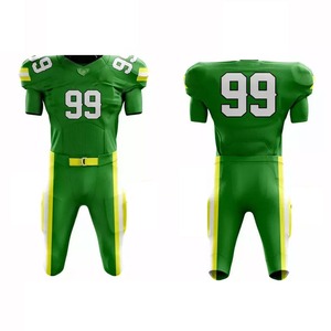 Maillot de football américain personnalisé vert et or, impression par sublimation, polyester respirant, pour homme adulte - Product Image 4