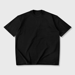<b>Men's</b> Black Regular Fit Short Sleeve <b>Turtleneck</b> T-Shirt 100% Cotton Jersey Casual Hip Hop Breathable Cartoon Print Front Logo - Product Image 1