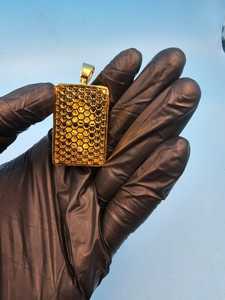 Colgante de Lujo para Hombre, Chapado en Oro sobre Plata 925, con Moissanita VVS Redonda Personalizada, Estilo Rapper Bling Hip Hop, Certificado GCI - Product Image 6