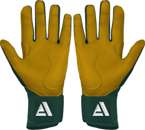 Premium Leather Customizable Baseball Batting <b>Gloves</b> premium leather green color Closure <b>type</b> hook and loop - Product Image 2