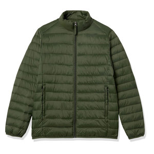 Men's Casual Winter Puffer Jacket-Eco-Friendly Breathable Zipper Stand Collar Front Logo Customized OEM Service High Quality - Product Image 1