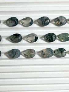 Gema de Ágata Musgosa Natural Facetada en Forma de Pera, Tamaño Calibrado 10x14 MM - Product Image 3