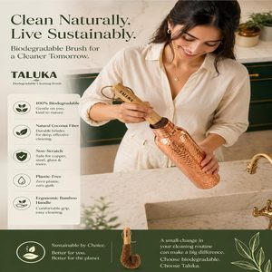 Botella de Agua de Cobre Puro Taluka de 1L con Acabado Martillado, Pajita, Cepillo, Soporte para Teléfono, Caja de Regalo, para Viajes y Actividades al Aire Libre - Product Image 5